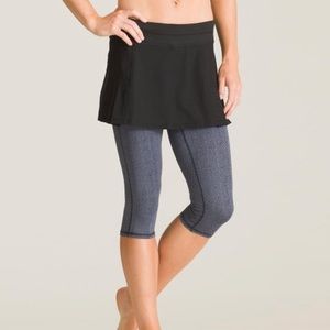 Athleta Black & Gray Warrior Sport 2 in 1 Skirt